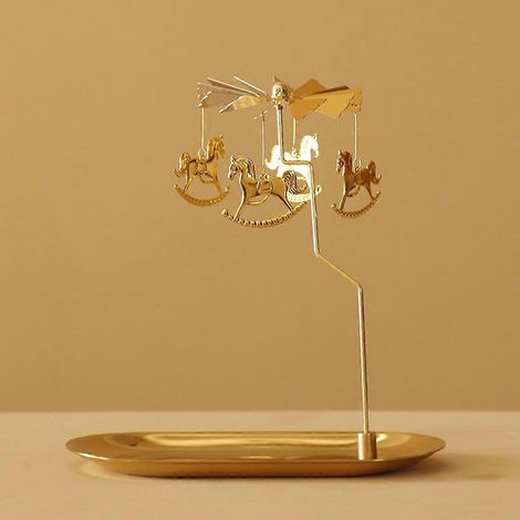 Drehbarer Kerzenständer aus Metall, kleines Geschenk, goldener Kerzenhalter, Heimdekoration