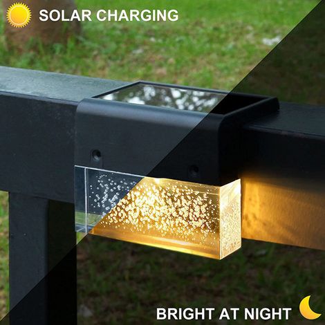 Set mit 6 Solar-Zaunleuchten, 2 Beleuchtungsmodi, IP65 wasserdicht, Gartenwandleuchte, Treppenbeleuchtung (1/5)