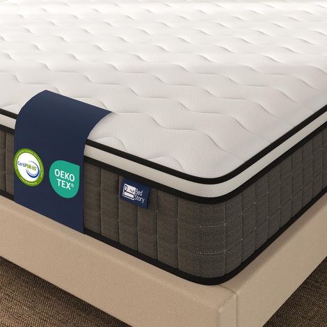 Matelas à ressorts ensachés 140 x 200 cm Dureté H3/H4 20 cm Gris foncé (1/5)