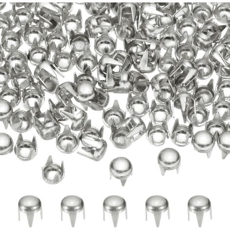 90Pcs 4mm Rivet Rond Bombé Métal 4 Griffes Pointes Argent (1/5)