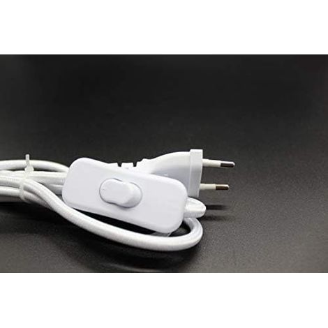 Connexion électrique Blanche de 1,5 m avec Interrupteur, idéale pour automatiser l'allumage et l'arrêt des appareils électriques. (1/5)