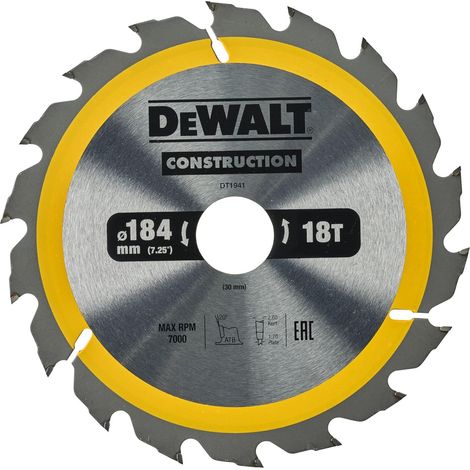 Sega circolare per il taglio del legno 184 30mm 2.6mm 18z costruzione DeWALT DT1941-QZ
