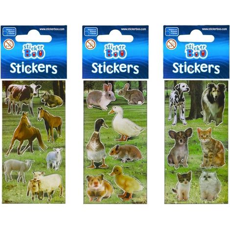 Aufkleber BOO silber Tiere Mix