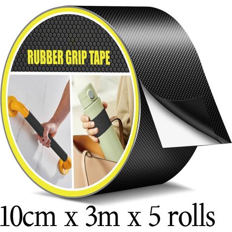 Ruban isolant antidérapant en caoutchouc, ruban adhésif antidérapant ultra-fin et résistant, 10 cm x 3 m x 5 rouleaux (1/5)