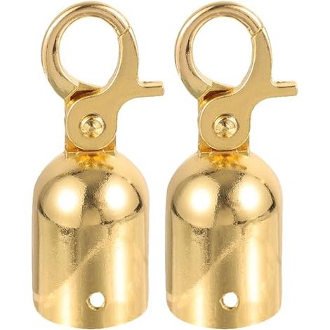 2 Pièces Butée De Fin De Corde En Acier Inoxydable Doré - Embout de Cordon avec Crochet à Fermeture Automatique - Accessoire pour Barrière de Concierge Colonne d'Accueil et Garde-Corps (1/5)