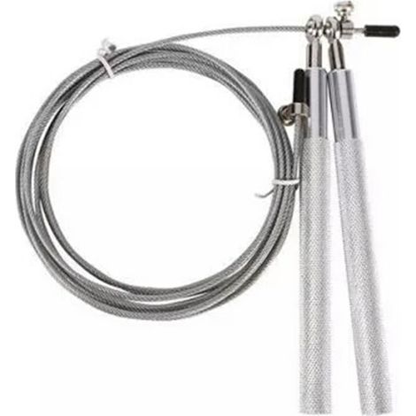 Corde à Sauter - Câble en Acier Épais - Poignées en Aluminium - Rotation Sans Enchevêtrement - Réglable en Longueur - Pour Adulte et Adolescent - 1 Pièce (1/5)