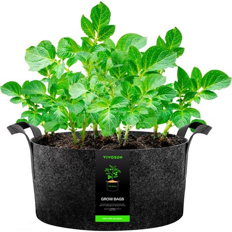1 Sac de Culture de 34 gallons, Pot en Tissu avec poignées pour légumes et Plantes 6045cm (1/4)