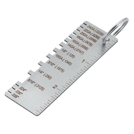 Fonepro 1 Pcs Jauge D'épaisseur De Feuille De Métal, Outils De Calibre Soudage, Jauge d'épaisseur, Jauge de soudure en acier inoxydable, Fil règle for soudage de pièces de Travail (1/5)
