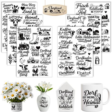 Lot de 6 autocollants A5 Rub On pour meubles, verre, bois, scrapbooking, bricolage, décoration (1/5)
