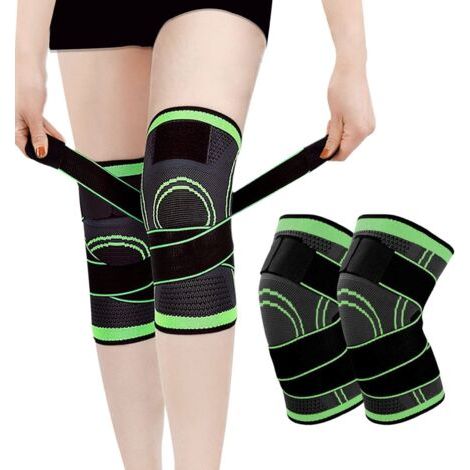 2 pièces Genouillère Sport, Genouillère Rotulienne et Ligamentaire, Genouillère De Compression pour Déchirure du Ménisque, Genouillère Arthrose Genou, Unisexe, L (1/5)