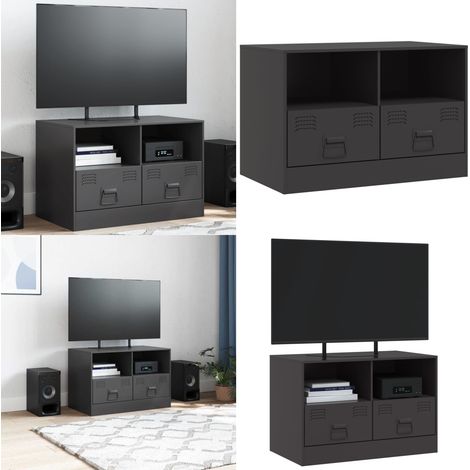 TV-Schrank Schwarz 67x39x44 cm Stahl - TV-Schrank - Fernsehtisch - Regal - Wohnzimmermöbel - Stahlregal - Home & Living (1/5)