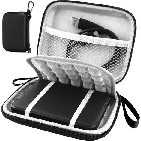 Étui de protection noir antichoc / étui rigide / sacoche / boîtier pour disque dur externe portable 2,5 pouces