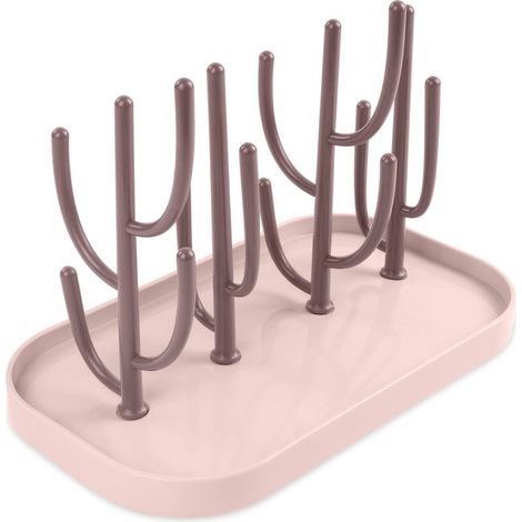 Rack to Biberon,Egoutte-biberons Shaft with Tray to Water Removable for Biberon,Couverts,Tetine Cup(Pink) (1/5)