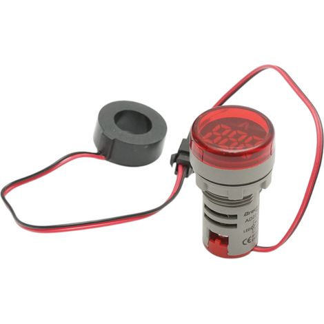 Indicatore digitale amperometro a LED rosso 0-100A, 220V/380V Ø 22mm Breckner Germany (1/4)