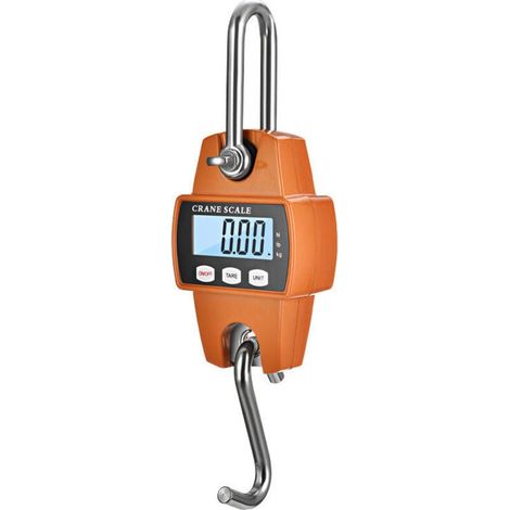 Balance électronique portable tout-en-un orange, mini balance numérique LCD pour jeux, balance suspendue avec crochet, capacité de 500 kg, orange-AquaForge