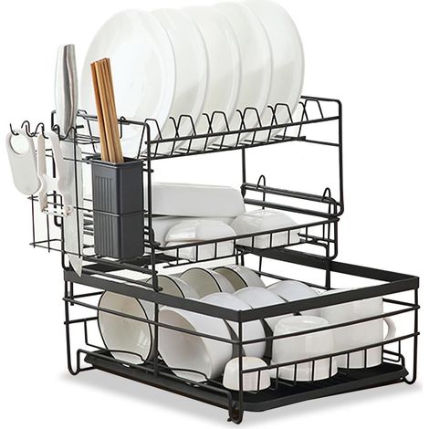 Égouttoir à vaisselle et bols de cuisine pour le rangement et l'égouttage de la vaisselle (1/5)