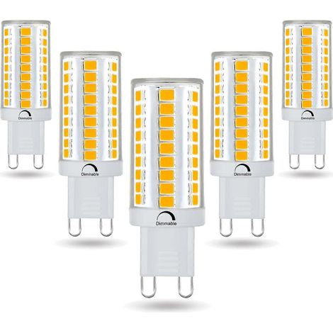 G9 Dimmbare LED-Lampe 6W Warmweiß 2700K Energiesparend für Kronleuchter, Pendelleuchten und Wandbeleuchtung 5er-Pack