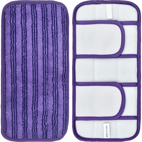 Lot de 4 Lingettes Réutilisable pour Wet Jet Chiffon Rechange pour en Microfibre Lavable Nettoyer Le Sol Sec ou Humide (4pcs-Violet)