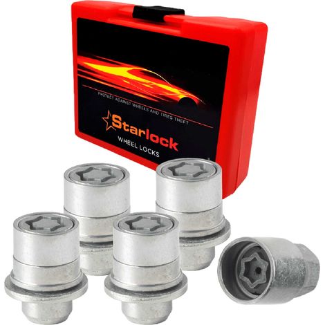 Vis de roue antivol pour Mitsubishi Pajero Limited Edition dès 2009 M12x1,5 acier Gris lot de 4 avec clé (1/5)