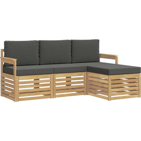 Outdoor Sofa Set 4 pcs White and Anthracite vidaXL