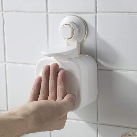 Distributeur de savon mural rechargeable à ventouse – Installation sans perçage– Capacité 3 kg – Dimensions 8,5 x 9 x 16 cm (1/5)
