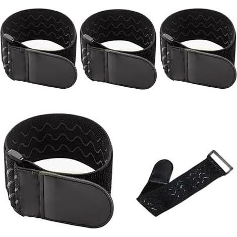 Pieces Self-Adhesive Elastic Hook and Loop Straps with Non-Slip Silicone, 40cm x 5cm, Cable Tie Straps, for Bicycles, Bags, Training Equipment - (1/5)