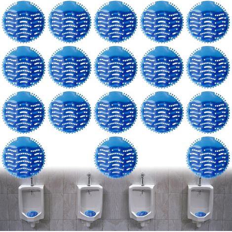 Lot de 18 tamis d'urinoir parfumés universels - Protection anti-éclaboussures - Effet de fraîcheur pendant 30 jours - Tapis d'insertion pour chaque urinoir (1/5)