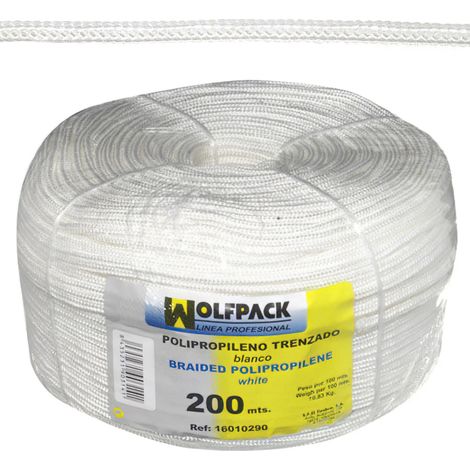 Corda intrecciata in polipropilene bianco (bobina da 200 m)