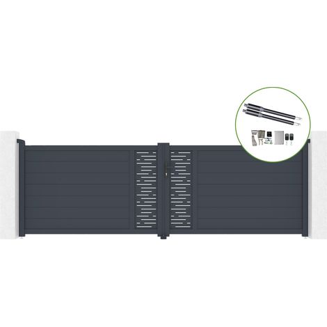 Portail battant 4m ARLBERG H.120cm alu + motorisation RANGER B150 (1/5)