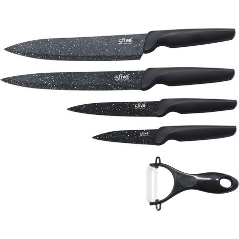 Set aus 4 Edelstahlmessern + 1 Keramikschäler Secret de Gourmet (1/5)