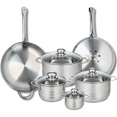 Ensemble de 2 Poêles de cuisson 28 et 32 cm et 4 faitouts 12, 16, 20 et 24 cm Elo Profi Brillant (1/5)