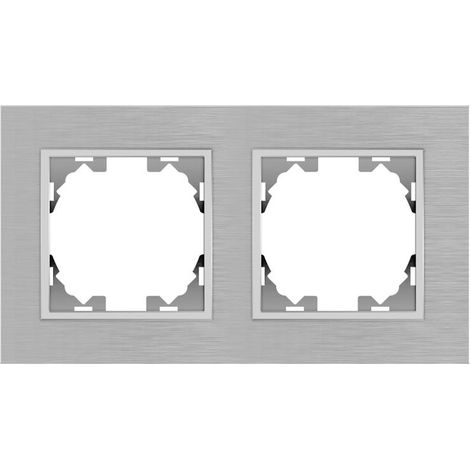 IluminaShop - Marco de Aluminio Empotrable Gris para 2 Modulos Serie wLux (1/2)