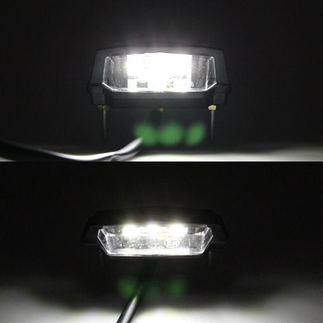 BR-Vie 1 luz de matrícula para motocicleta, luz trasera LED universal de 12 V para motocicleta, luz de matrícula, luz blanca (1/4)