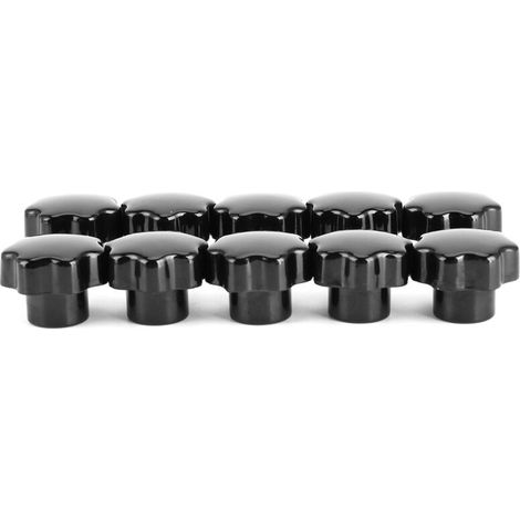 10 écrous à molette avec poignée, filetage femelle 7 étoiles 8 mm, noyau en laiton pour machine-outil (M8x32 (sans trou traversant)) (1/5)