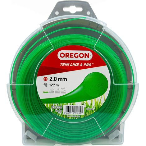 Oregon Filo per Decespugliatore - Filo in Nylon Tondo di Ricambio Universale per Tagliabordi e Decespugliatori Ideale per Giardinaggio e Fai da Te - Bobina da 2 mm x 127 m, Colore Verde (69-358-GR) (1/3)