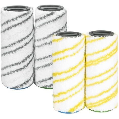 Karcher 2.055-007.0/2.055-006.0 Paquete de 4 rodillos de repuesto para Karcher FC7 FC5 FC3 FC3D EWM2 (amarillo + gris) (1/5)