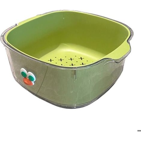 Panier de vidange multifonctionnel à double couche pour la cuisine, style grand, vert organisation rangement pratique (1/5)