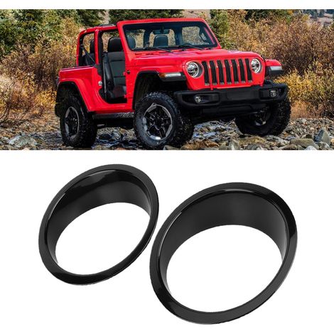1 paire de caches de phares avant pour Jeep Wrangler 2007-2017 (noir) (1/5)