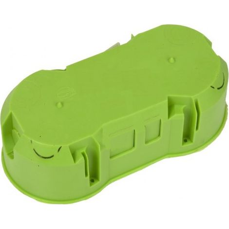 Boîte d'encastrement double 60 mm verte - E111AA-KN049