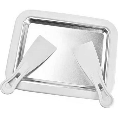 Eiscremeplatte aus Aluminium und PP, Eiscremerollenformer mit Schabern für Zuhause und Kinder (1/5)