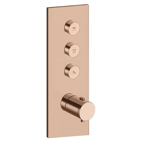 Façade Thermo Twist thermostatique 3 sorties Or Rose - CRISTINA ONDYNA XT61346P