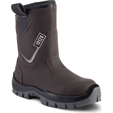 BOTTES DE SECURITE GASTON MILLE UNITAN CUIR ROBUSTE BTP CHANTIER S3 HI CI FO LG SR - UOMA3 44