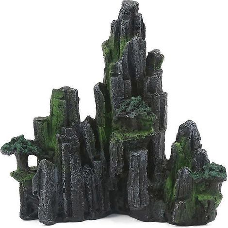 Aquarium-Ornament aus Kunstharz, künstlicher Felsen, Hügel aus Kunstharz mit Bergblick, Aquarium-Dekoration - B (1/5)