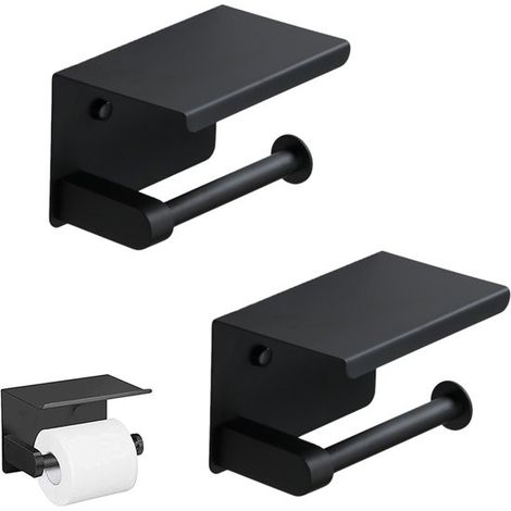 Portarotolo da 2 pezzi, dispenser da parete per bagno, finitura opaca, acciaio inox 304, montaggio autoadesivo. (1/5)
