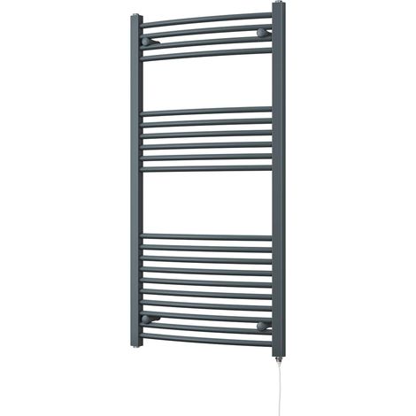 Zennor - Anthracite Electric Towel Rail H1200mm x W600mm Curved 500w Standard (1/3)