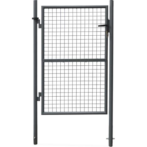 Garden metal gate with lock and handle, Portillon, Anthracite, 150 x 87cm (1/3)