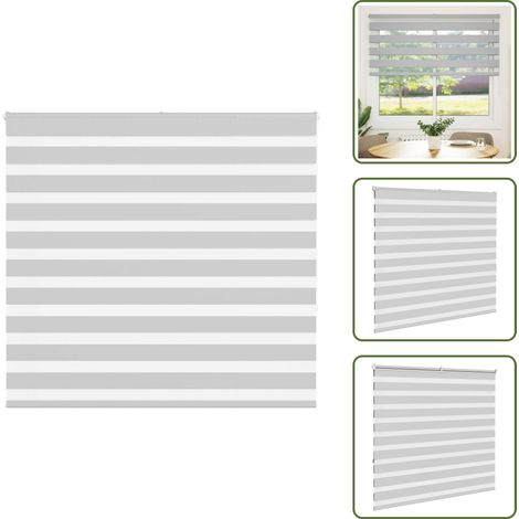 vidaXL Zebrarollo Hellgrau 160x150 cm Stoffbreite 155,9 cm Polyester (1/5)