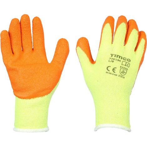 TIMCo Eco-Grip Gloves Crinkle Latex Coated Polycotton Size Large