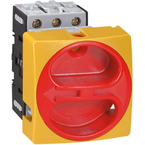 Interrupteur-sectionneur rotatif complet encastré Ø22 cadenassable - tripolaire - 20A - LEGRAND