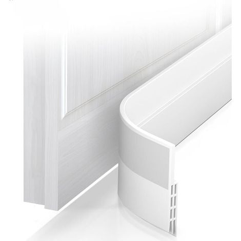 Draught-proof and weatherproof door threshold - NEW insulating door threshold (quick to install), ideal for insulation from cold, noise and humidity (1 x White)